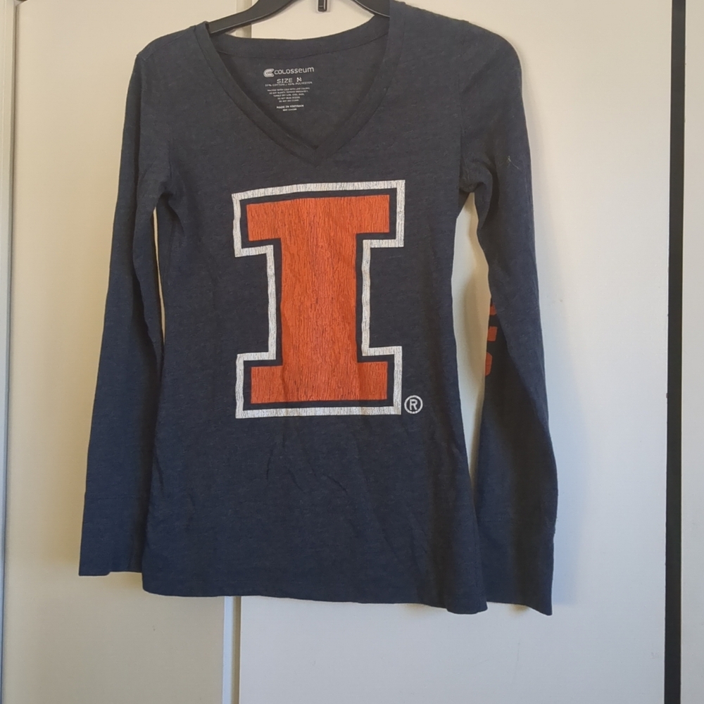 Colosseum Navy and Orange Long Sleeve Tee